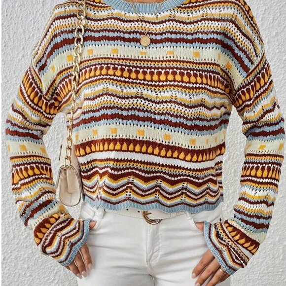 SHEIN Sweaters - SHEIN Multicolor Knit Sweater
